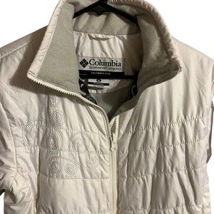 Columbia Women's Size M  White Cream Full-zip Insulated Puffer Jacket